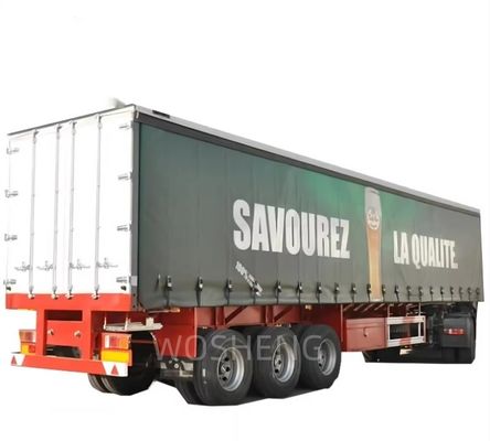 Wosheng 3 アクセル 40ft 45ft PVCタールパウリンカーテン サイドセミトレーラー