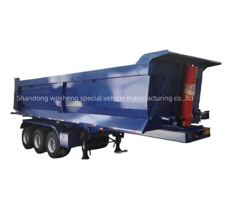 Q345B / T700 スチール メインビーム 3軸 ブルー ウォシェン用の水力 後部ダンプ半トレーラー