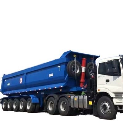 鉄鋼3軸の重工用の40~80トンの後部ダンプ半トレーラー