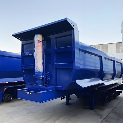 100トンの穀物輸送のための3軸の水力後部ダンパー半トレーラー