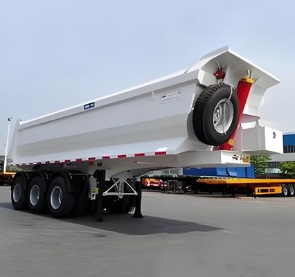 U形 3軸 4軸 建設用車両用 液圧式 後部傾斜式ダンプ半トレーラー