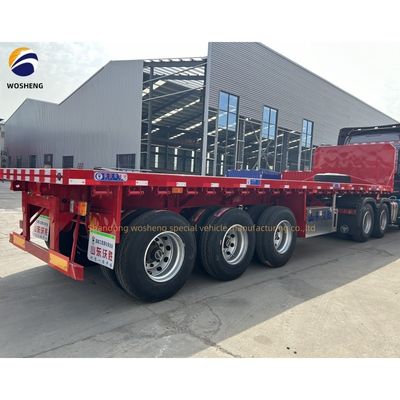 40FT フラットベッド コンテナ フラットベッドセミトレーラー 2 &quot;または 3.5&quot;キングピンと3または4軸