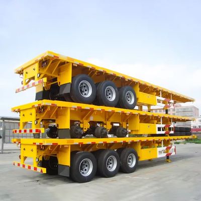 12R22.5 タイヤ アフリカ用平床半トレーラー Tare 重量 20T-80T コンテナ輸送