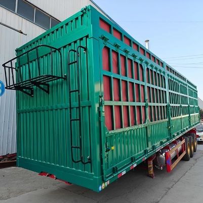 3軸グリッドトレーラー 野菜卸貨物輸送 動物輸送 半トレーラー