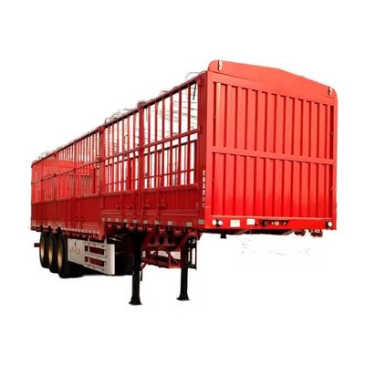 40-80トンの3軸側壁フェンス 貨物半トレーラー 重荷着陸車 28t