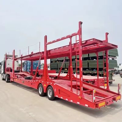 水力および手動式持ち上げ 自動車輸送用二階建ての車 輸送用トラックトレーラー