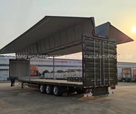 Wosheng 3 アクセル ロジスティック 翼幅 バン 半トレーラー 12R22.5 タイヤと 13T/16T アクセル