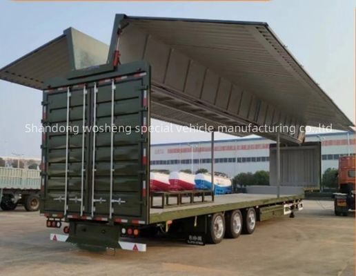 Wosheng 3 アクセル ロジスティック 翼幅 バン 半トレーラー 12R22.5 タイヤと 13T/16T アクセル