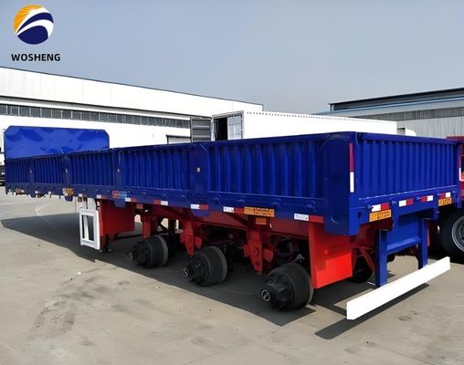 青島 ウォシェン 3軸トラック トレーラー 50トンのペイロードと鋼製のサイドウォール