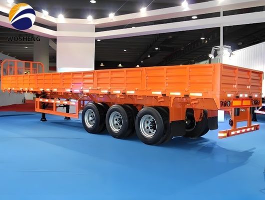 青島 ウォシェン 3軸トラック トレーラー 50トンのペイロードと鋼製のサイドウォール