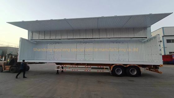 3軸 30/40tons ロジスティック 翼幅 オープン ボックス 鋼式 懸垂 システム 付き 半トレーラー