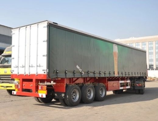 Wosheng 3 Axles 40FT 45FT PVC タールパウリン サイドカーテン サスペンションシステム付きセミトレーラー