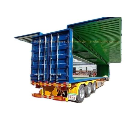 30/40トンの物流輸送のためのカスタマイズ可能な3軸翼オープンバンセミトレーラー
