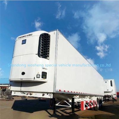 30~50トンの最大重荷 3軸 閉ざされた冷凍機 トラックトレーラー 冷蔵型半トレーラー
