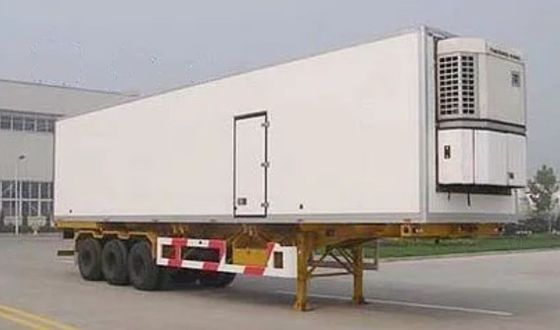 30~50トンの最大重荷 3軸 閉ざされた冷凍機 トラックトレーラー 冷蔵型半トレーラー