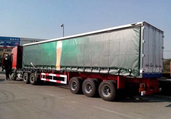 Wosheng 3 アクセル 40ft 45ft PVCタールパウリンカーテン サイドセミトレーラー