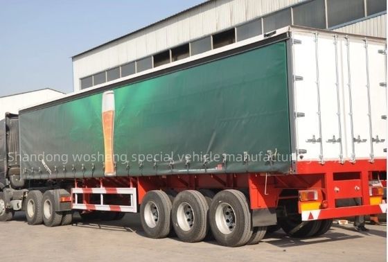 Wosheng 3 アクセル 40ft 45ft PVCタールパウリンカーテン サイドセミトレーラー