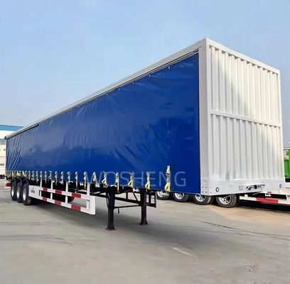 Wosheng 3 アクセル 40ft 45ft PVC 防水カーテンサイドセミトレーラー