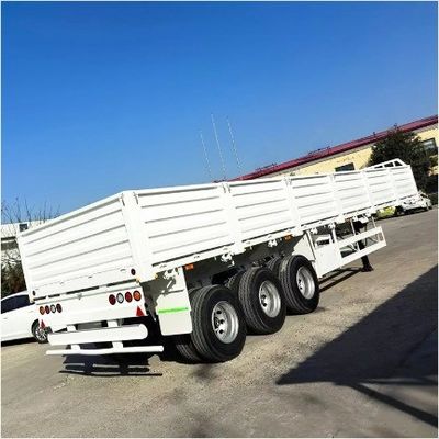3軸のための鉄製半トレーラー 最大容量100トン 顧客に応じて金属板フェンス