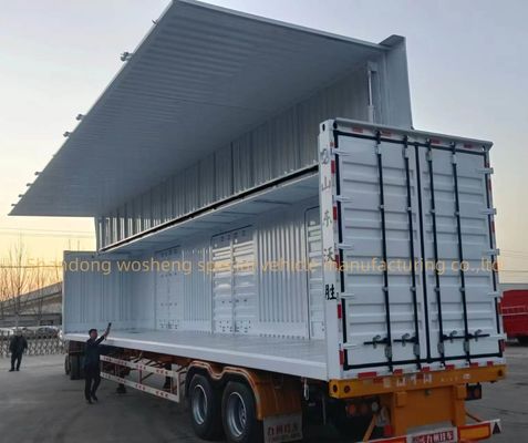 60トンの容量13メートル 特別設計のバン・セミトレーラー Q345B T700 リム9.0-225