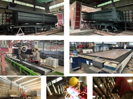 3軸 60tons クローラーダンプトレーラー 機械式懸垂とコンベアベルト