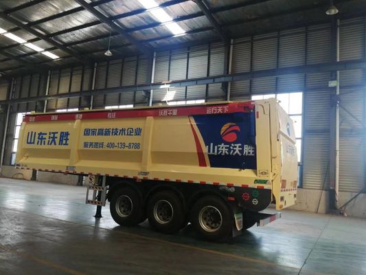 3軸 60tons クローラーダンプトレーラー 機械式懸垂とコンベアベルト