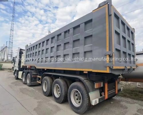 砂石の穀物輸送のための3軸のカスタマイズ可能な水力バックダンプ半トレーラー