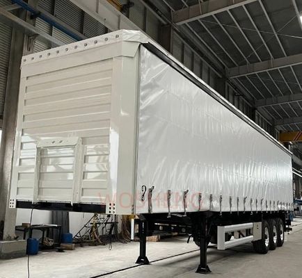 40tons マックスペイロード 三軸 閉ざされた貨物箱 パーソナライズ可能なサイドカーテンを持つセミトレーラー
