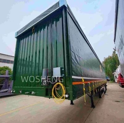 40tons マックスペイロード パーソナライズ可能なPVCバンのタールパウリンとローラー・シャッター付きの鋼製半トレーラー