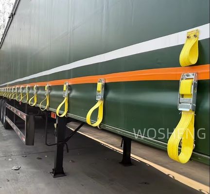 40tons マックスペイロード パーソナライズ可能なPVCバンのタールパウリンとローラー・シャッター付きの鋼製半トレーラー