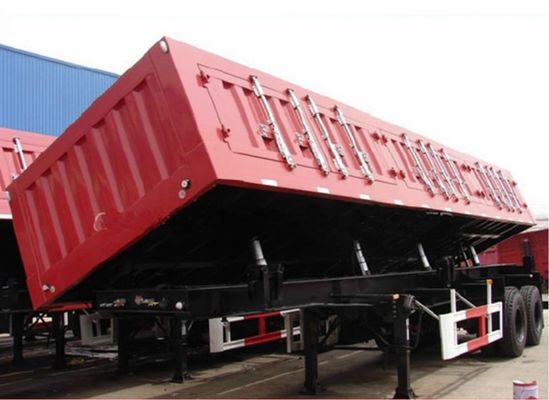 サイドダンプトレーラー マルチアクセル 45 CBM サイドダンパー 半トレーラー マックスペイロード 30000 kg