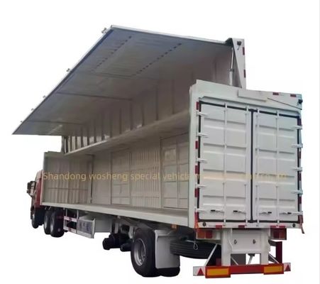 2 3 4Axles サイドウォール ハイドロリック オープン 翼 バン トラック 重荷用 半トレーラー