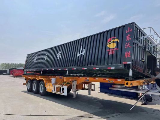 サイドダンプトレーラー マルチアクセル 45 CBM サイドダンパー 半トレーラー マックスペイロード 30000 kg