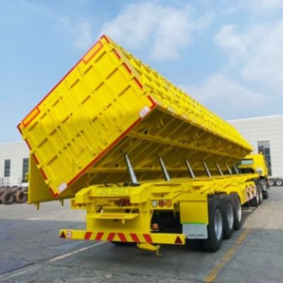 サイドダンプトレーラー マルチアクセル 45 CBM サイドダンパー 半トレーラー マックスペイロード 30000 kg