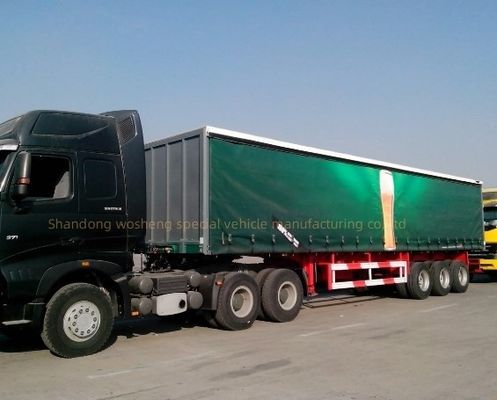 40tons マックスペイロード パーソナライズ可能なPVCバンのタールパウリンとローラー・シャッター付きの鋼製半トレーラー