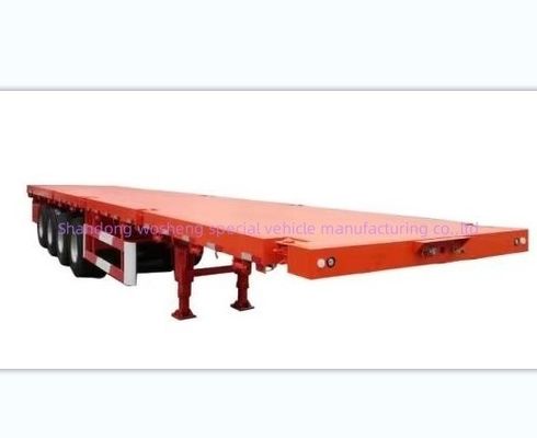 主梁高さ0.5m 3軸平床半トレーラー 20FT 40FT コンテナ輸送