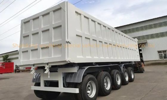 5軸 液体式 後部ダンプ 半トレーラー Q345B / T700 スチール メインビーム