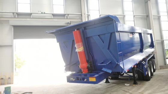 40~80t 後ろのダンプ半トレーラー 双線ブレーキシステムと高積載容量