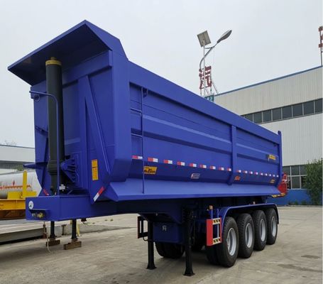 40~80t 後ろのダンプ半トレーラー 双線ブレーキシステムと高積載容量