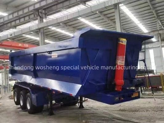 Q345B / T700 スチール メインビーム 3軸 ブルー ウォシェン用の水力 後部ダンプ半トレーラー