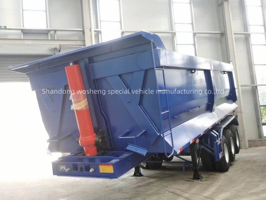 Q345B / T700 スチール メインビーム 3軸 ブルー ウォシェン用の水力 後部ダンプ半トレーラー