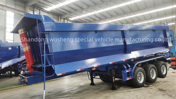 Q345B / T700 スチール メインビーム 3軸 ブルー ウォシェン用の水力 後部ダンプ半トレーラー