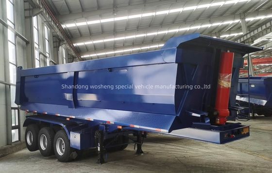 Q345B / T700 スチール メインビーム 3軸 ブルー ウォシェン用の水力 後部ダンプ半トレーラー