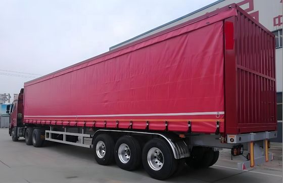 双線ブレーキシステム WABCO 三軸 60 トンの横カーテン トレーラー