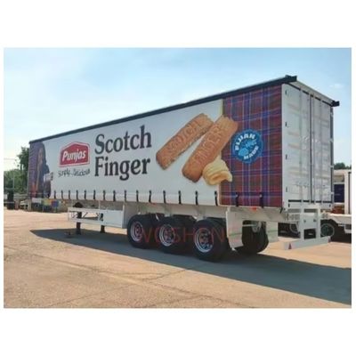 三軸 40ft 45ft カーテンサイド タールパウリン 繊維 飲み物と野菜のための半トレーラー