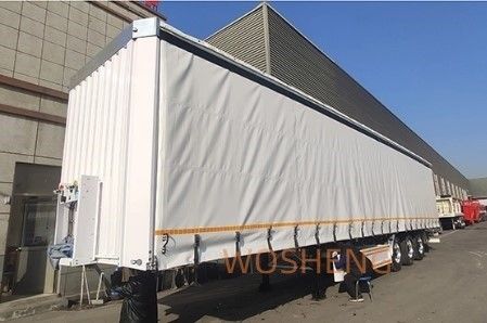 三軸 40ft 45ft カーテンサイド タールパウリン 繊維 飲み物と野菜のための半トレーラー