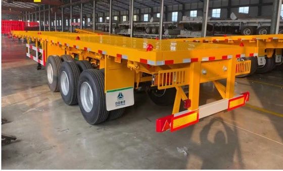 2軸 3軸 4軸 20' 40' 45' トラックタイヤ用コンテナフラットベッド半トレーラー 12R225