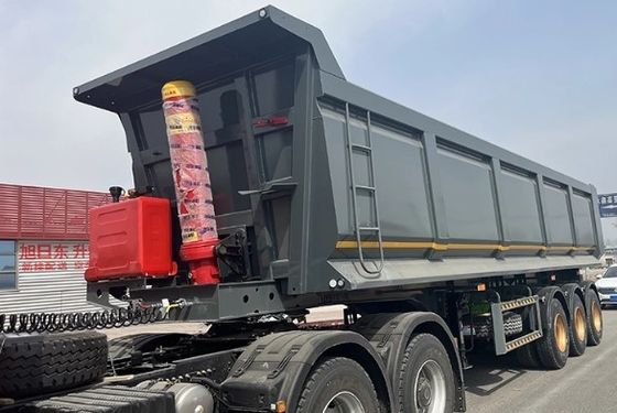 トラックトレーラー 3/4 アクセル 60-100 トン 重荷着陸車 28t のダンプトレーラー