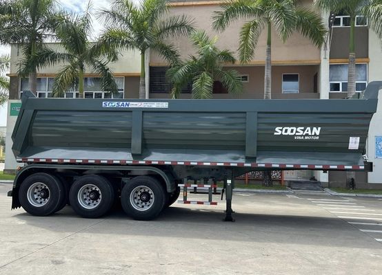トラックトレーラー 3/4 アクセル 60-100 トン 重荷着陸車 28t のダンプトレーラー