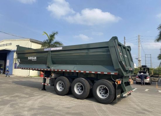 トラックトレーラー 3/4 アクセル 60-100 トン 重荷着陸車 28t のダンプトレーラー